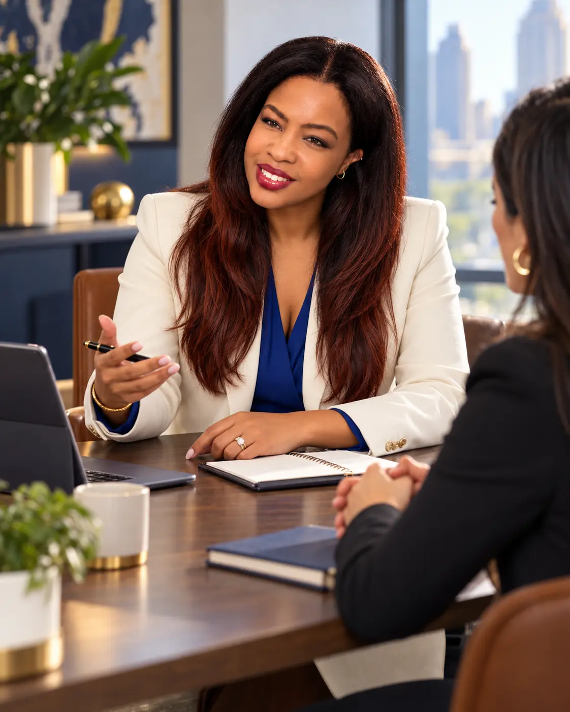 Sommer Vega leading a strategic consultation with a client