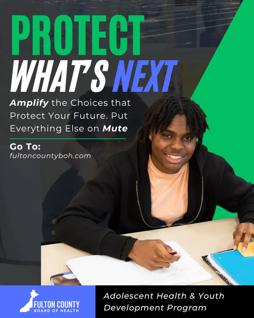 Protect What's Next adolescent health campaign creative featuring a student