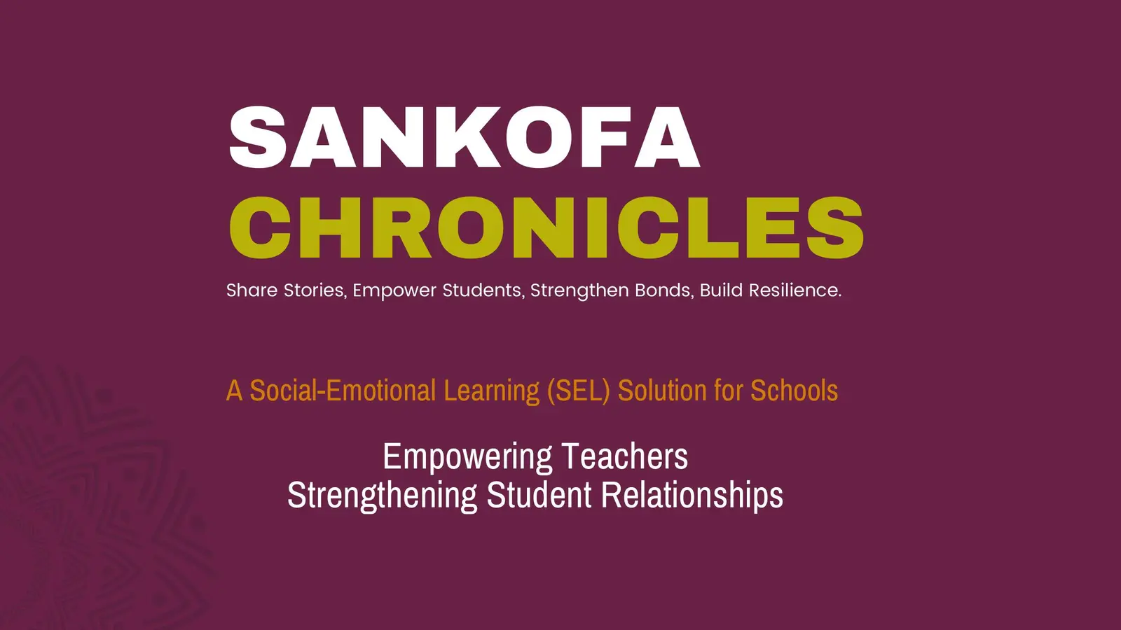 Sankofa Chronicles presentation cover