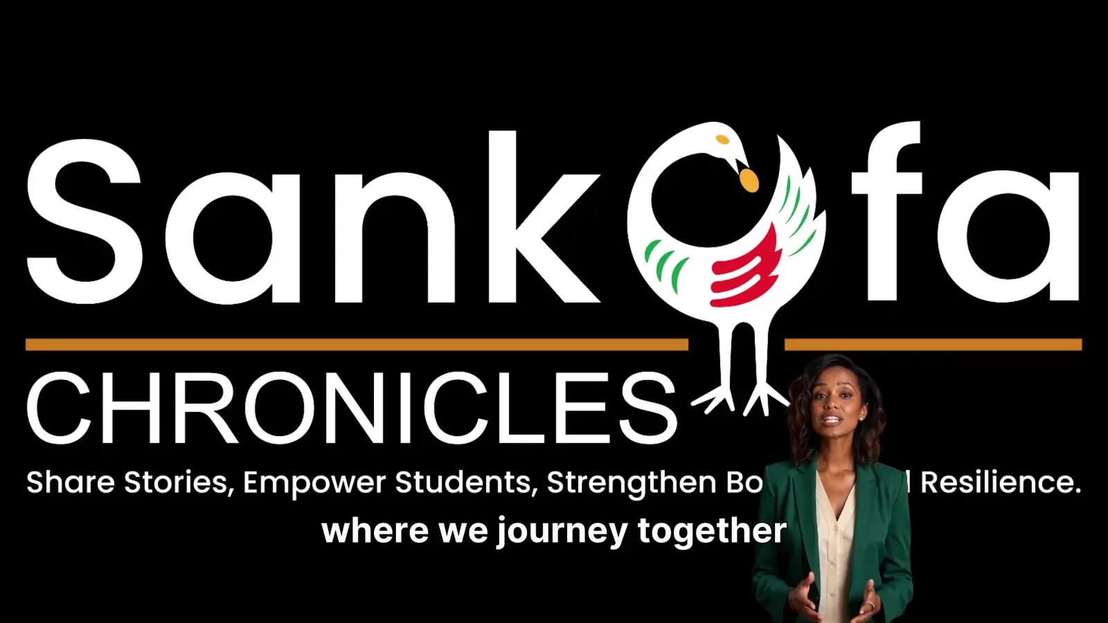 AI video guide introducing educators to Sankofa Chronicles in the learning management system