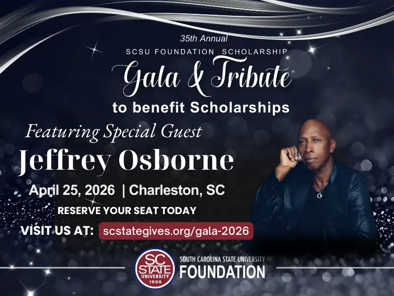 SCSU Foundation Gala advertisement featuring Jeffrey Osborne