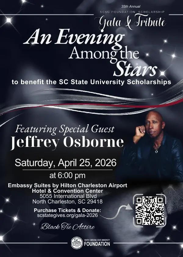 SCSU Foundation Gala and Tribute invitation featuring Jeffrey Osborne